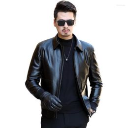 Vestes pour hommes Hommes 2022 Automne Moto Veste en cuir Mode d'hiver Casual Chaud Revers Jeunesse