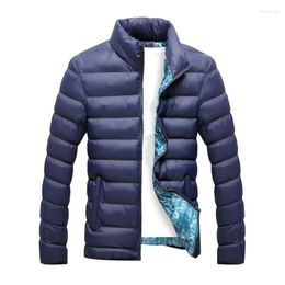 Herenjacks heren 2022 herfst/winter jas mannen down jas extra dikke stand kraag vaste kleur warme winter voor dagelijkse slijtage
