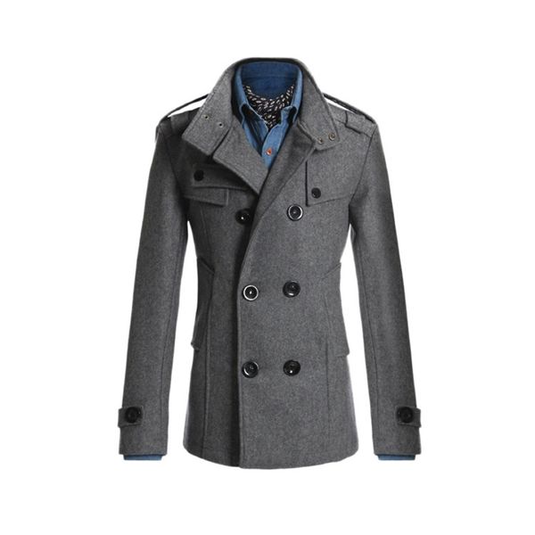 Vestes pour hommes Hommes automne hiver trench-coat mince style coréen manteau de laine à la mode double boutonnage vêtements pour hommes vestes épaisses 220930