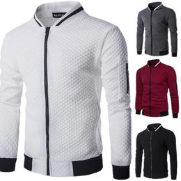 Vestes pour hommes Cardigan à carreaux décontracté en peluche Sweat-shirt à col montant Veste Slim Fit à manches longues Manteau de rue Mode Homme Vêtements 230531