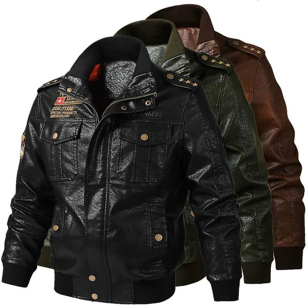 Chaquetas para hombres Chaqueta de moto clásica para hombre Piel de invierno Chaqueta de cuero gruesa para hombre Moto Chaqueta con cremallera de otoño Abrigo de motociclista Tamaño grande 231129