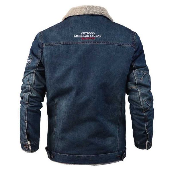 Chaquetas de hombre Chaqueta vaquera para hombre, chaqueta vaquera militar de otoño e invierno, chaqueta de lana gruesa para hombre, cazadora cálida, chaquetas militares, prendas de vestir, abrigos de talla grande 6XLL231026