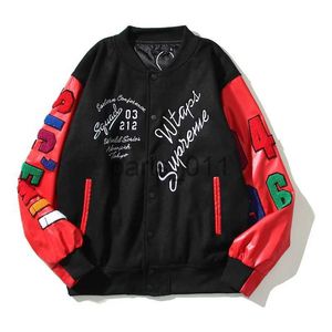 Vestes pour hommes Mode pour hommes Hip Hop School Team Jacket Harajuku Devil Lettre Broderie Extra Large Baseball Manteau Poignets Casual Unisexe x1016