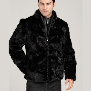 Vestes pour hommes Men's Men's Faux Mink Fur Coat Cultive sa moralité Zip Jackets Winter Fashion Mens Mens écologiques