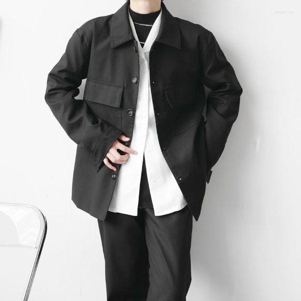 Vestes homme veste homme pour homme Streetwear japonais mode Vintage Slim Fit printemps automne homme coréen Niche tendance manteau noir