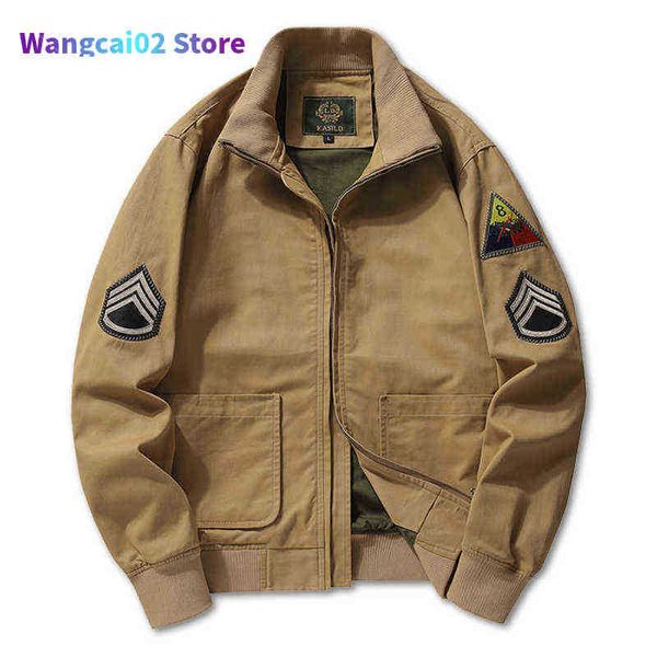 Vestes pour hommes Vestes pour hommes Brad Pitt Fury WW2 Tanker Khaki Spring Military Army Bomber Jacket Veste et manteaux Tanker en coton léger pour hommes 022023H