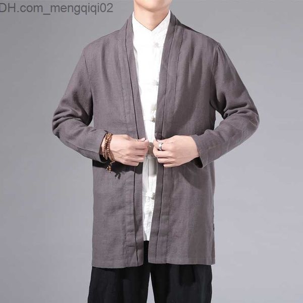 Jackets para hombres Kimono Cardigan Ropa de estilo chino Chaqueta casual de jóvenes a prueba de viento para hombres Harajuku Jacket Kung Fu 3xl Z230816