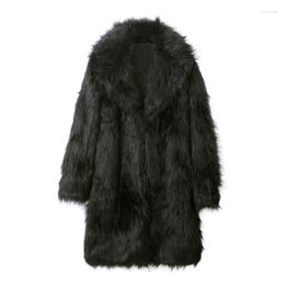 Chaquetas para hombres Hombres para hombre Cálido Engrosamiento Abrigo largo Chaqueta de piel sintética Outwear Cardigan Fleece Fur Windbreaker Ropa Hombre