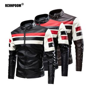 Herenjassen Heren motorfiets leren jas Merk Casual Warm Fleece Biker Bomber PU-jas Heren Winddicht Winter Vintage overjas 230915