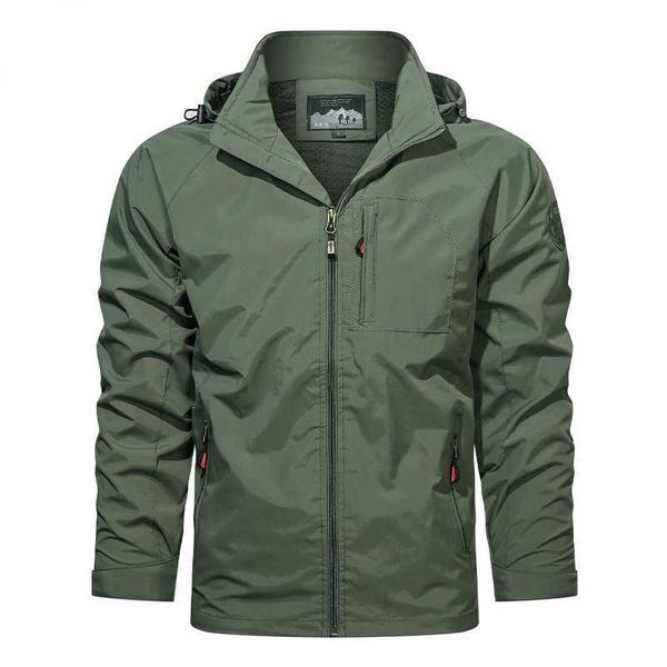 Vestes pour hommes Veste coupe-vent extérieure pour hommes Coupe-vent Manteau Randonnée Pluie Camping Pêche Tactique Vêtements masculins Vestes respirantes Plus Taille G220923