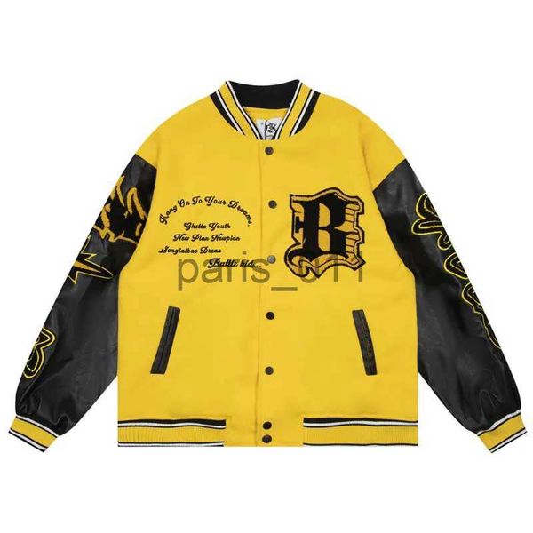 Vestes pour hommes Veste de baseball de l'équipe scolaire rétro pour hommes Patch lettre de travail Sun Moon brodé veste de bombardier hip-hop 2022 veste de vêtements de rue universitaire x1016