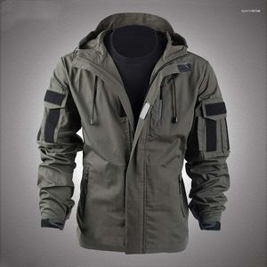 Vestes pour hommes Veste tactique imperméable pour hommes Hommes Randonnée en plein air Paintball Chasse Coupe-vent militaire Manteaux multi-poches à capuche