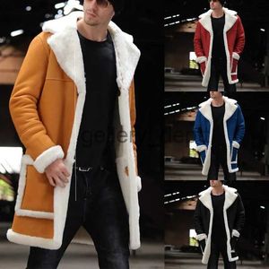 Vestes pour hommes Hommes hiver nouvelle fourrure en cuir une pièce manteau imitation cuir fourrure quatre couleurs huit taille épaissie longue veste J230928