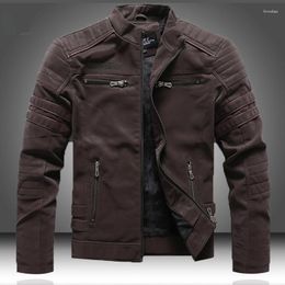 Jaquetas masculinas homens casaco curto outono inverno s couro motocicleta magro de alta qualidade pu casacos mais veludo