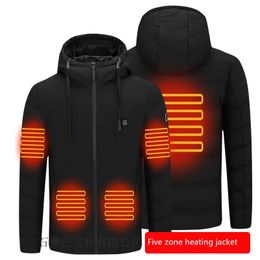 Chaquetas para hombres Hombres Softshell Calefacción Chaquetas con capucha Térmica Cortavientos al aire libre USB Recargable Camping Senderismo Trekking Abrigos Ropa S-4XL 231213