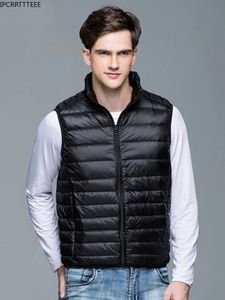 Hommes Vestes Hommes Printemps Automne Vers Le Bas Vestes Hommes Léger Packable Puffer Sans Manches Gilet Manteaux 230809