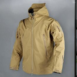 Vestes pour hommes hommes printemps automne veste fermeture éclair patte coupe-vent à capuche trench-coat avec attache pour l'alpinisme