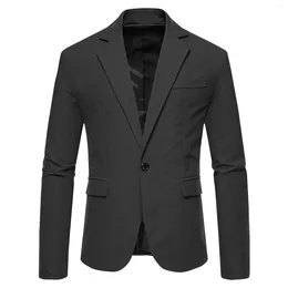 Mannen Jassen Mannen Pak Formele Gelegenheid Enkele Knop Jassen Bruiloft Bovenkleding Gentleman Chaquetas Hombre