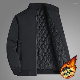 Herenjacks mannen dikke solide kleur 2023 winter fleece warme modejas herfst uit het kader van militair casual jas