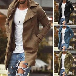 Vestes pour hommes Hommes Trench Coat Élégant Slim Fit Revers avec poches Coupe-vent Veste Streetwear pour l'automne Plus Taille
