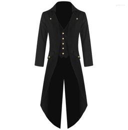 Chaquetas para hombre Traje victoriano para hombre Esmoquin negro Moda Tailcoat Gothic Steampunk Trench Jacket Coat Frock Outfit Milano Uniforme para