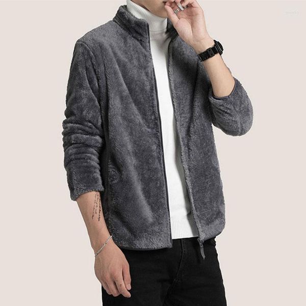 Chaquetas para hombre, abrigos cálidos de lana para hombre, ropa deportiva de otoño e invierno, prendas de vestir de felpa esponjosa, Top para hombre, talla M-3XL térmica