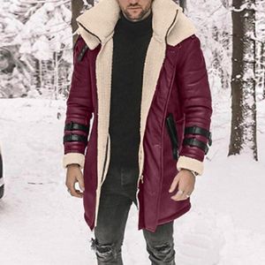 Jackets para hombres Hombres chaqueta caliente chaqueta con capucha lapa de invierno collar manga larga cuero acolchado vintage engrosar pesado peso pesado