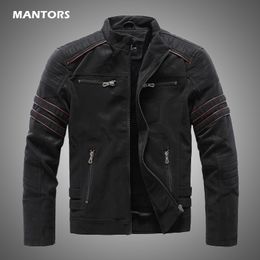 Heren Jackets Men Winter Brand Leer Jacket Casual Motorcycle Inner Fleece Pu Coat Faux Mens Clothing Streetwear 221122
