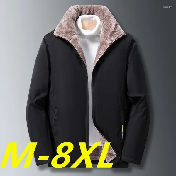 Vestes masculines hommes Hiver Casual Classic Warm Shet Fleece Parkas Veste Veste Automne Pockets Fashion Parka à vent Plus taille 8 xl