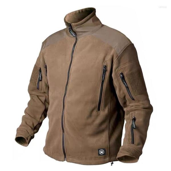 Chaquetas para hombres hombres ropa de invierno engrosar el c￡lido ej￩rcito militar chaqueta de vell￳n mosaico m￺ltiples bolsillos polartec hombre t￡ctico abrigos