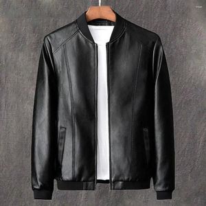 Vestes pour hommes Veste de baseball élégant pour hommes pour hommes pour les vêtements d'extérieur chauds avec imitation en cuir automne