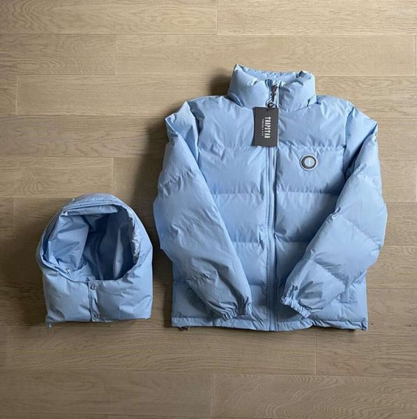 Vestes pour hommes Hommes Winter Sweat à capuche London Amovible Down Jacket Ice Blue Fleece Activewear Femmes Vêtements chauds Manteau bébé Nouveau style HK45