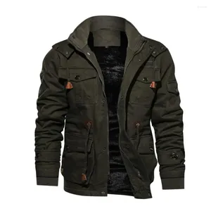 Vestes pour hommes Hommes Veste d'hiver Épaissi Peluche Intérieur Oversize Tactique Coton Manteaux Coupe-vent Garder au chaud Travail Vêtements masculins