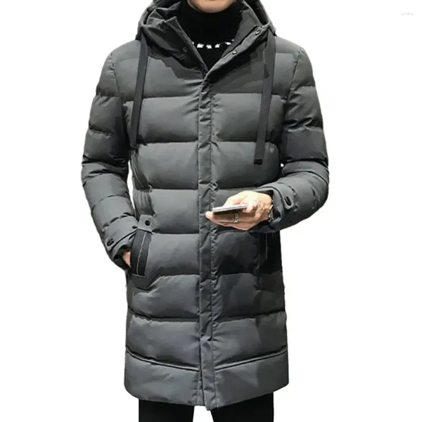 Vestes d'homme hommes hiver Parka vers le bas manteau à capuche ultime chaleur protection contre le vent col haut mi-longueur veste de neige en plein air