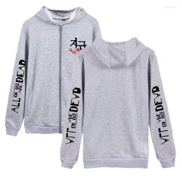 Vestes pour hommes Hommes Femmes Sweat à capuche Veste Tous nous sommes morts Zip Sweat-shirt Harajuku Casual Loose Pull Trendy Lettre PrintMen's