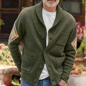 Vestes pour hommes Hommes Automne et hiver Pull Jacquard à manches longues Poches épaisses Cardigan Manteau en tricot Chamarras Para Hombre