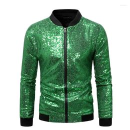 Vestes pour hommes Mens Black Sequin Varsity et manteaux 2023 Shinny Glitter Discothèque Disco DJ Prom Jacket Bomber Male