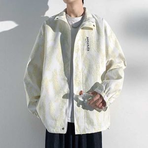 Men's Jackets Mens Coats Modellen 2024 Koreaanse mode losse set jas Harajuku originele heren lente jas stijl Q240523