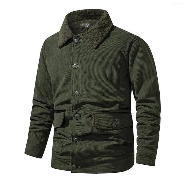 Chaquetas para hombres Abrigos para hombre Mezcla de lana Abrigo de lluvia Tamaño 5 Color sólido Chaqueta de carga holgada Cordero de invierno para hombres Moda Casual