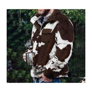 Hommes Vestes Hommes Vache Ours En Peluche Polaire Veste De Fourrure Hiver Casual Solide Épaissir Pluvier Jumper Manteaux Vêtements Masculins Sweats Drop De Dht1A