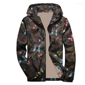 Vestes pour hommes hommes drôle papillon impression homme Camouflage pull à manches longues hauts à capuche veste fermeture éclair Caot # g251