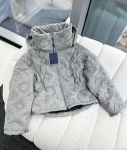 Vestes pour hommes gris Parka manteaux veste hiver doudoune en relief lettre fleur super épais chaud mode vêtements d'extérieur couple coupe-vent manteau