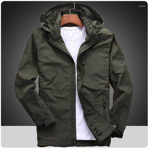 Vestes masculines Veste à capuche pour hommes manteaux de baseball masculin pilote de baseball bomber hip hop streetwear manteau automne tactique de vent de vent militaire hommes