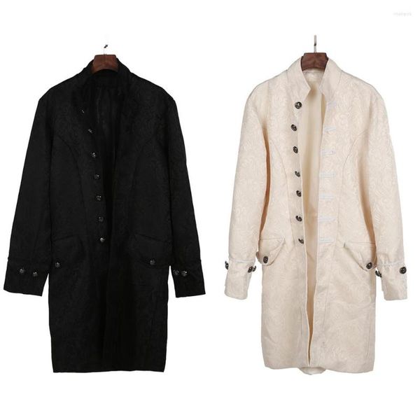 Chaquetas para hombres Chaqueta para hombre Abrigo de lana Vestido con cremallera Estampado Outwear Ups Traje Tailcoat Abrigos góticos Praty Tum