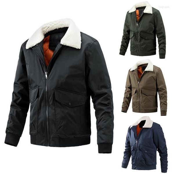 Chaquetas para hombres para hombre de gran tamaño de invierno de algodón fino abrigo de doble cara coreano delgado ajuste chaqueta de cuello de piel sintética de gran tamaño 5xl niños ropa exterior cálida