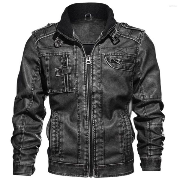 Vestes pour hommes Vêtements d'extérieur en cuir pour hommes Automne Casual Moto Pu Biker Manteaux Marque Vêtements coupe-vent