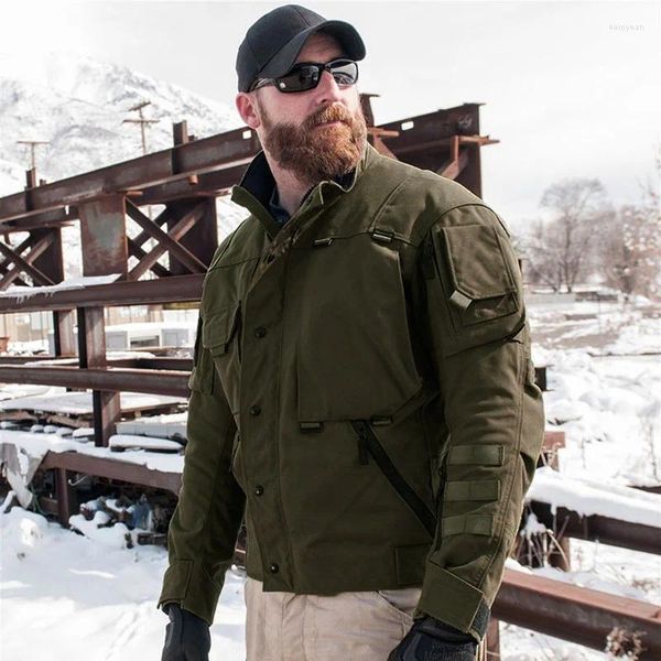 Chaquetas para hombres para hombre militar al aire libre 1100D lona hombres tractical impermeable anti-ejército chaqueta de combate masculino caza J03