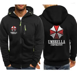 Herenjassen Heren Umbrella Corporation Print Casual jassen Lente Herfst Rits Hoodies Uitloper Sweatshirt Hoge kwaliteit sportkleding