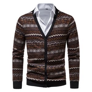 Heren Jackets Heren Vintage Contrast Cardigan Sweater Brand Down Open Front Knitwear Sweaters Men Casual V Neck Cardigans Jersey HOMBRE 220826