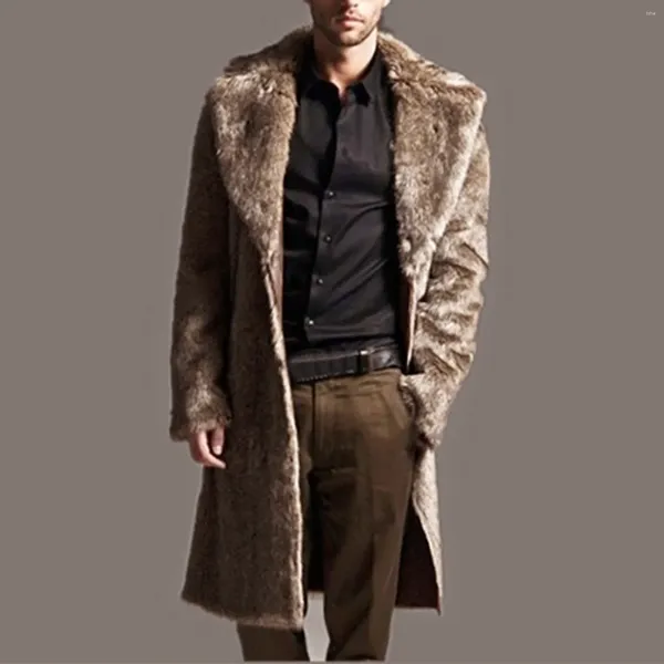 Chaquetas para hombres para hombre Vintage Faux Fur Teddy Coat Otoño Invierno Casual Moda Chaqueta larga Grueso Cálido Outwear Oversize Masculino